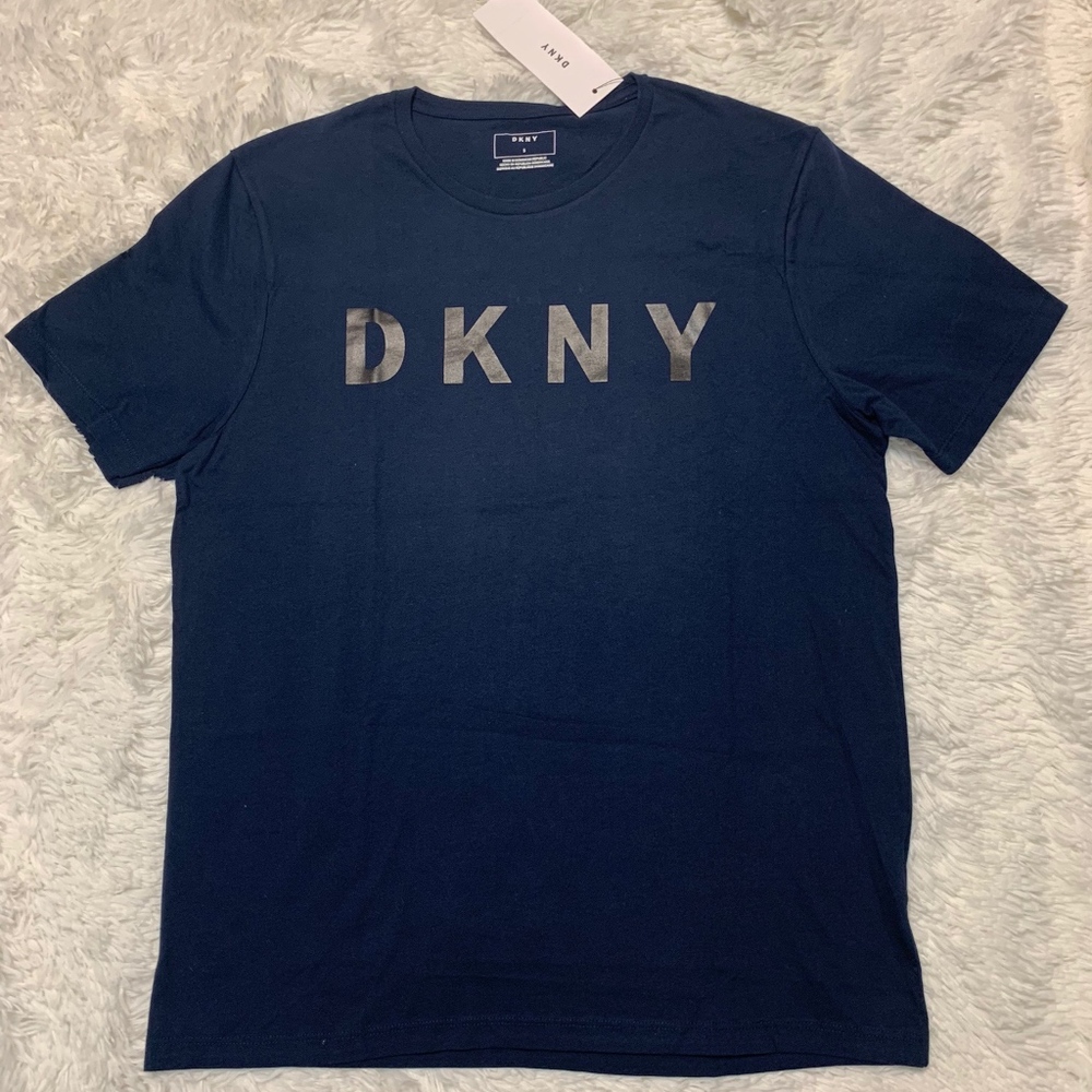 NWT Mens DKNY Navy Blue Short Sleeve Tee